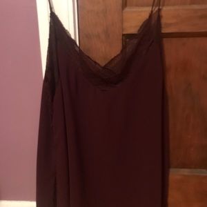 NWOT Aria Rose Boutique Maroon Lace Tank